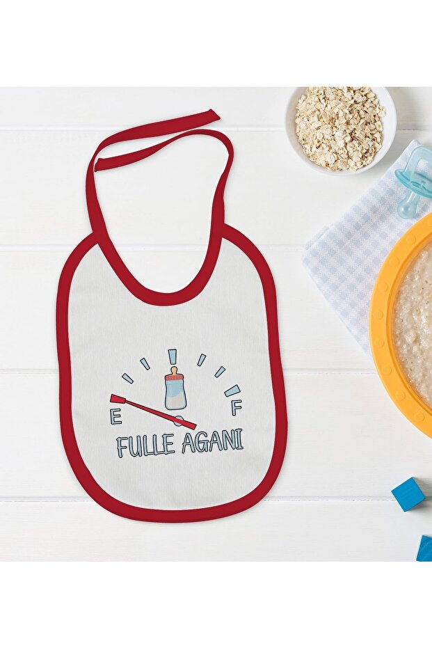 Kids Fulle Agani Designed Red Baby Food Bib-1