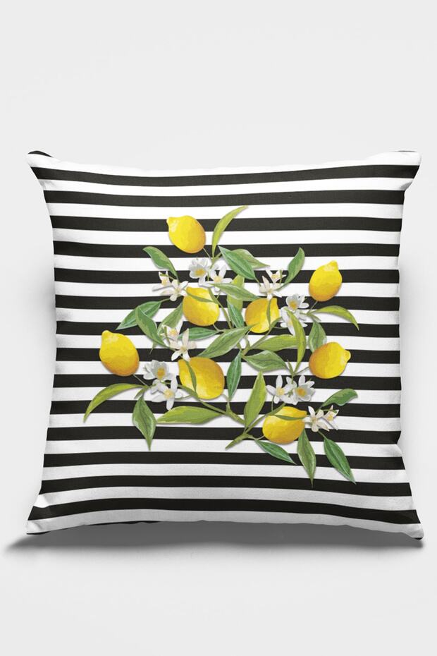 Lemon Premium Fabric Thai Feather Upholstery Decorative Double Sided Throw Pillow Cover 43x43cm Krl116