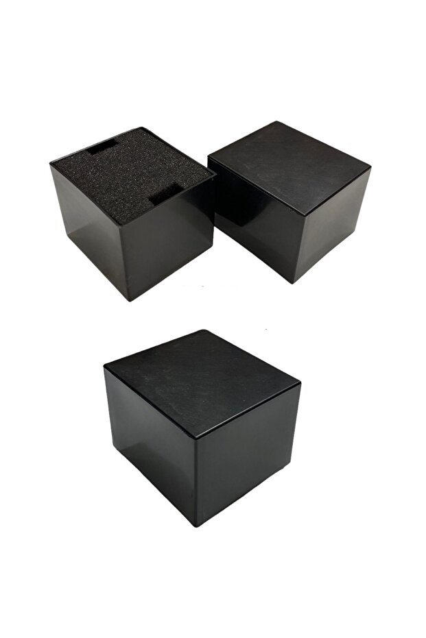 Square Black Hard Plastic Watch Box Set of 10