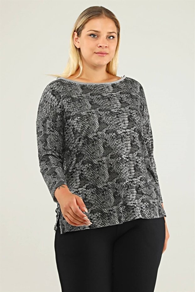 Yılan Desen Basic Sweat-antrasit - 6