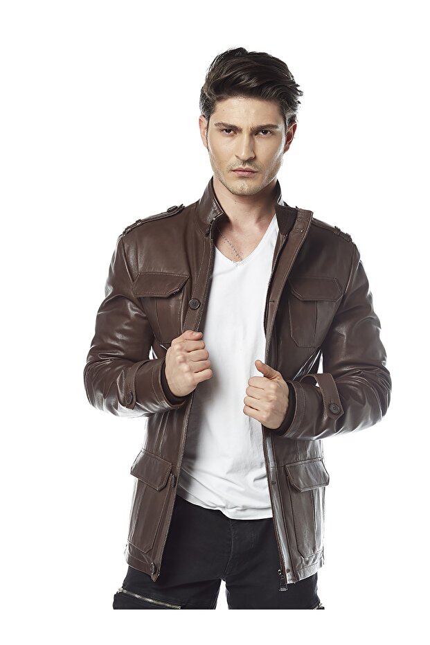 Berto Kahve Deri Ceket - 2