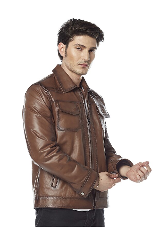 Monreo Taba Deri Ceket - 3