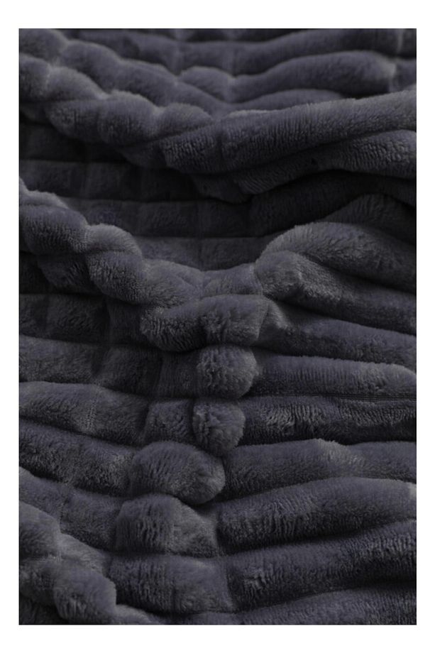 Merinos Modern Line Tek Kişilik Battaniye - Koyu Gri - 2