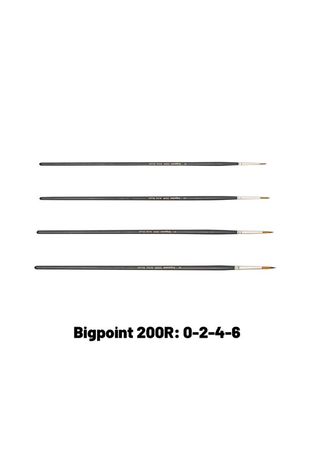 200r Series Synthetic Bristle Round Brush Set of 4 0-2-4-6