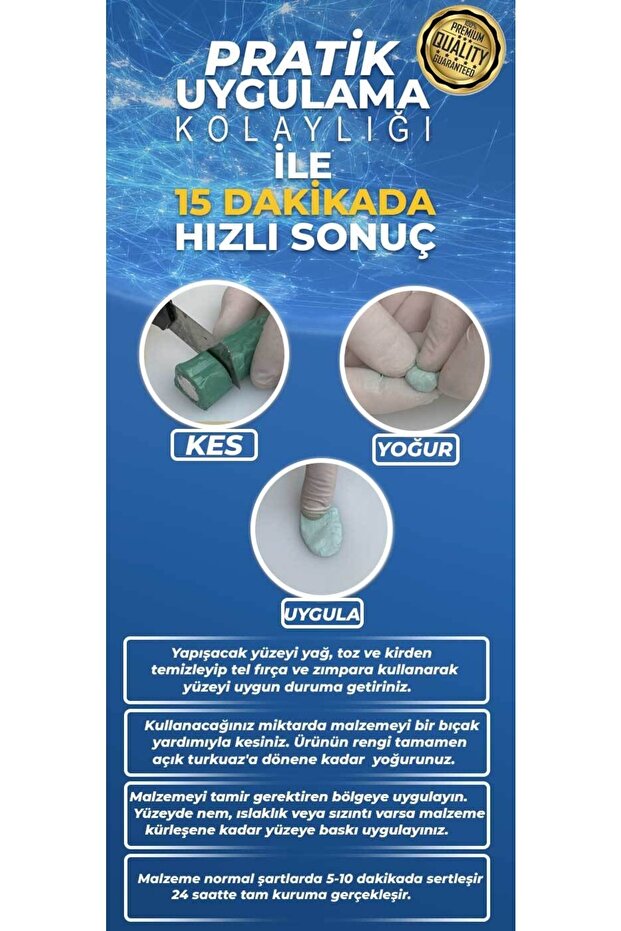 Aquafix Havuz Kaçak Su Altı Tamir Onarım Yapıştırıcı Epoksi Kaynak Macun 57 Gr (dolgu , Yapıştırma) - 9