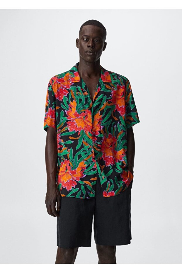 Dökümlü Desenli Gömlek - 1