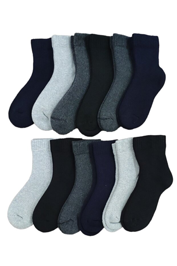 Children's 12 Pairs Thick Towel Thermal Socks Toe Seamless Premium Series