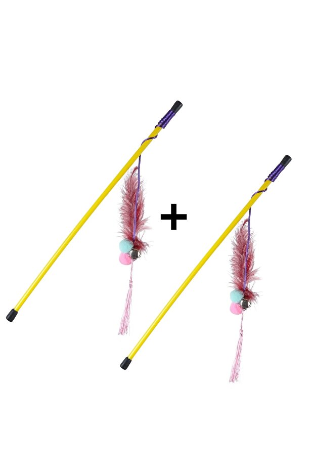 Cat Playing Fishing Rod with Bells Set of 2