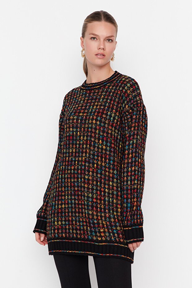 Schwarzer Strickpullover TCTAW23AK00041 - 2