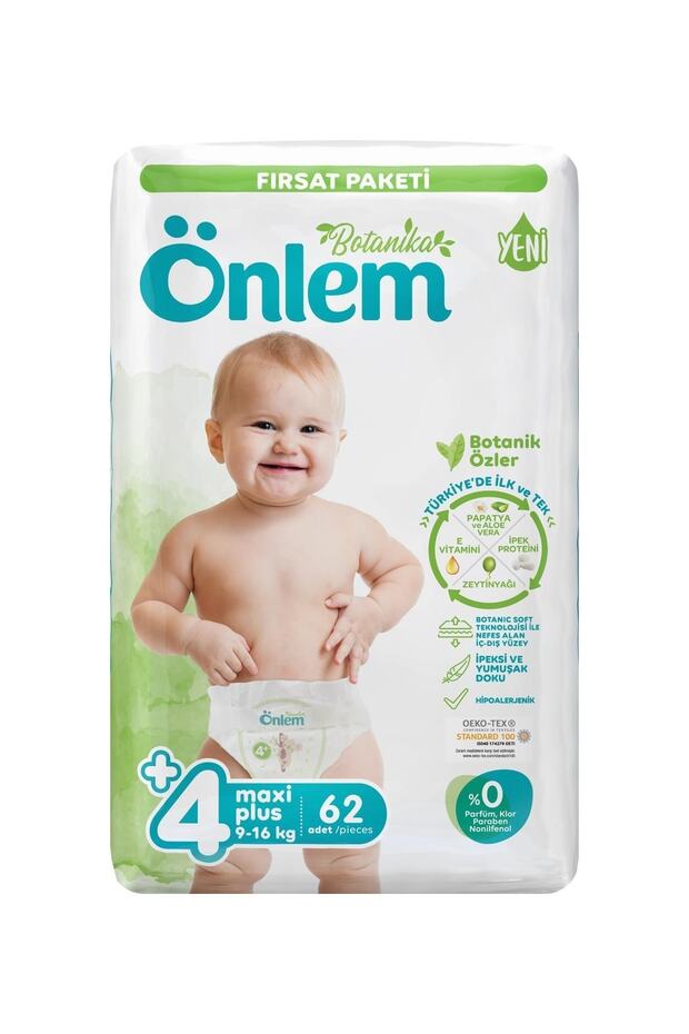 Botanika 4 Numara Maxi Plus Bebek Bezi Fırsat Paketi 62 Adet (9-16 Kg) - 1
