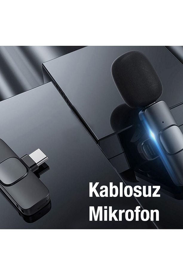 Ally K8 Lightning Iphone Tak Konuş Wireless Kablosuz Mini Yaka Mikrofonu Canlı Yayın Mikrofonu - 6