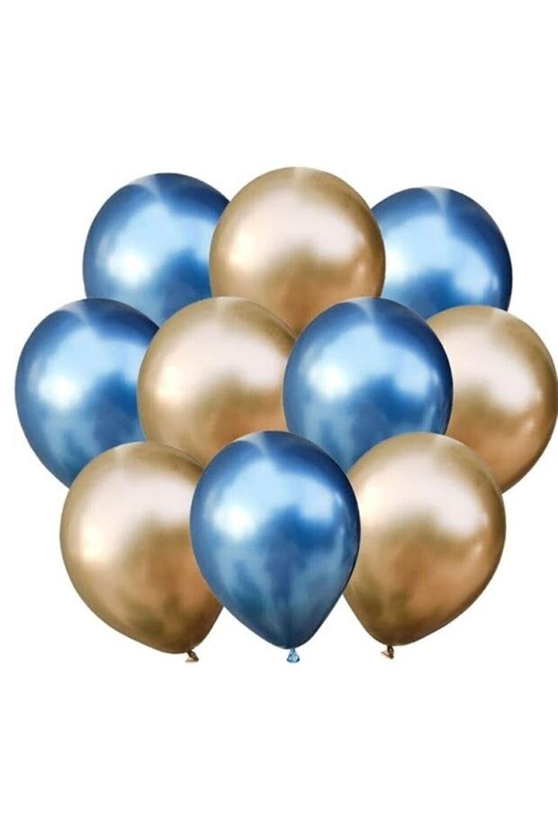 Gold-blue Chrome Balloon 20 Pieces