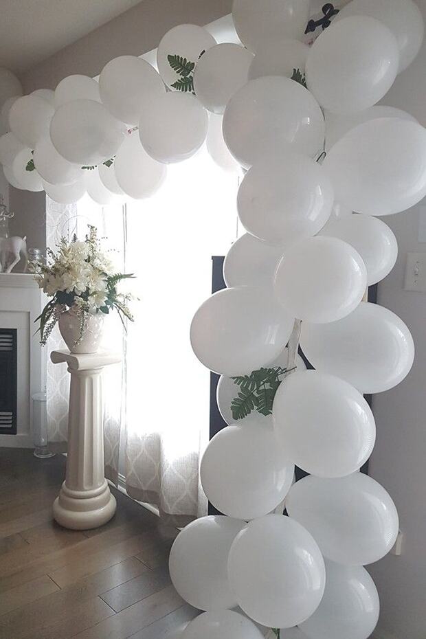 Pastel White Balloon Wedding Chain 100 pcs + 5 mt balloon chain