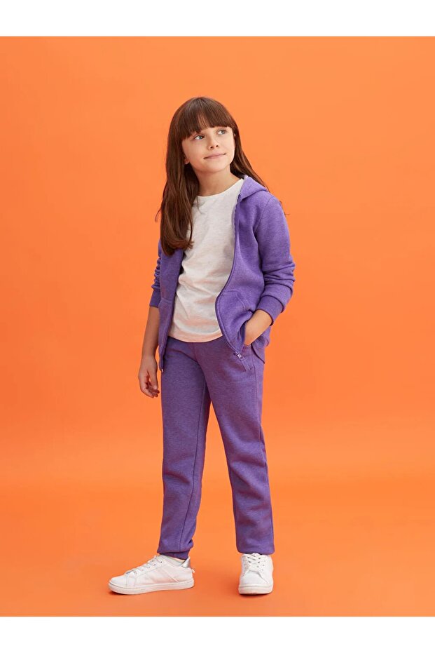 Beli Lastikli Basic Kız Çocuk Jogger Eşofman Altı - 2