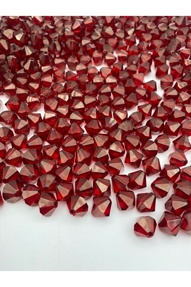 16mm Claret Red Color Pyramid Acrylic Beads, jewelry, bag Making Beads (100gr, ~70 Pieces)
