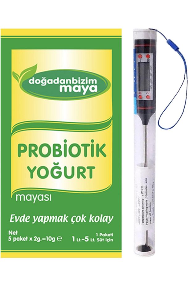 Doğadan Bizim Probiotik Yoğurt Mayası 5 Li Paket + Gıda Termometresi - 1
