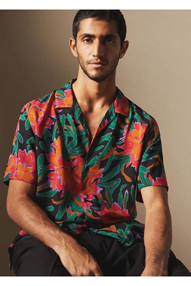 Dökümlü Desenli Gömlek - 7