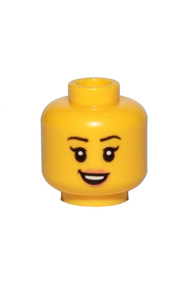 Orjinal Aksesuar Custom Minifigür Minifigure Head Sarı Kafa Mutlu Genç Kadın - 1