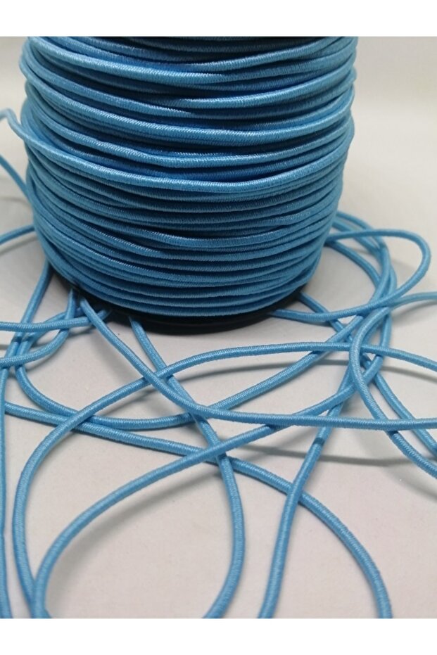 1.5 Mm Rubber Rope Light Blue Color 20 Meters