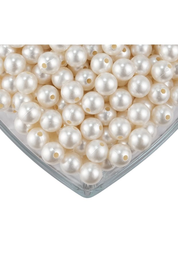 12mm Cream Color Plastic Pearl Beads, Bag and Jewelry Making Beads (100 Gr,~120 Pieces)