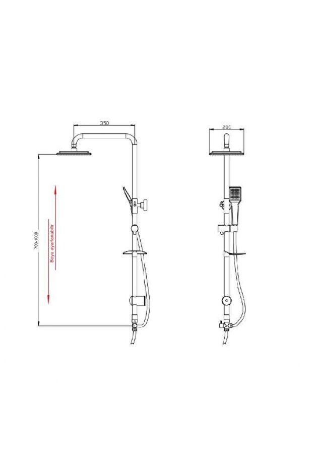 Fleko Banyo Krom Çelık Dus Setı - 2