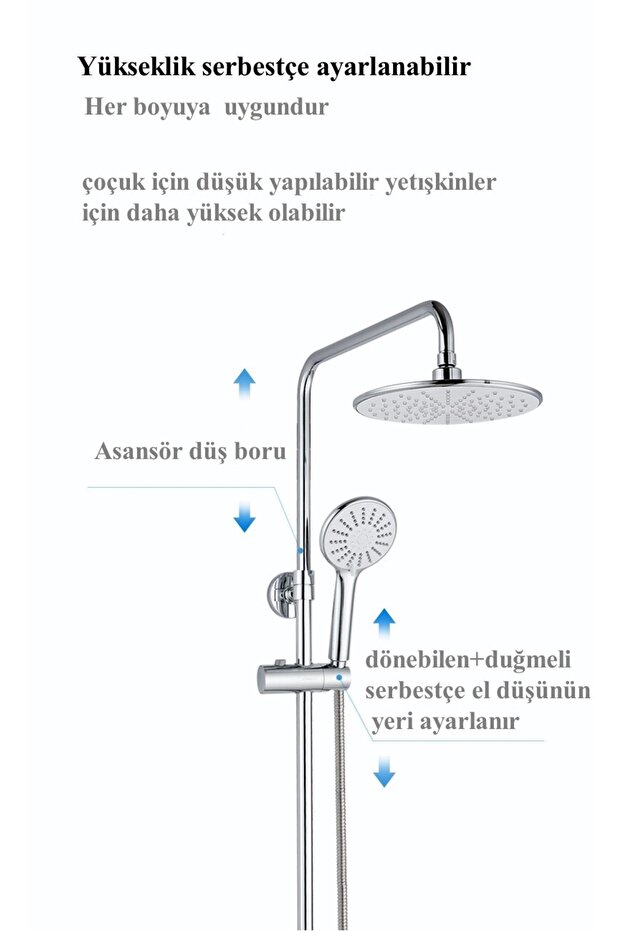Fleko Banyo Krom Çelık Dus Setı - 3