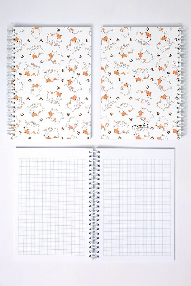 A5 Spiralli Kareli Karton Kapak Defter - 1