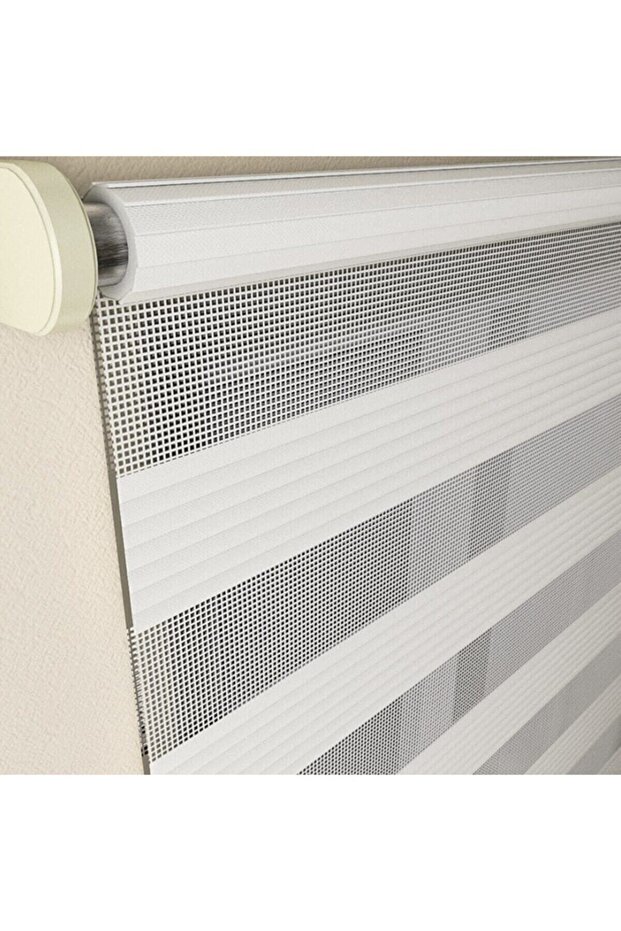 Güneş Perde Pliseli Stor Zebra Perde Beyaz Mz480 - 3