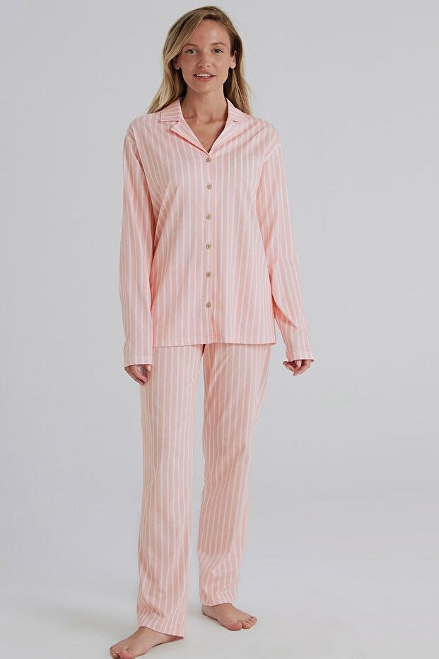 31810 Women's Powder Long Sleeve Shirt Pajama Set