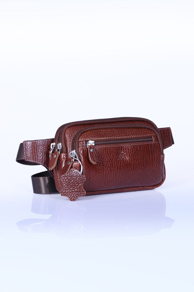 Aka 113 Genuine Leather Men's Waist Bag Brown