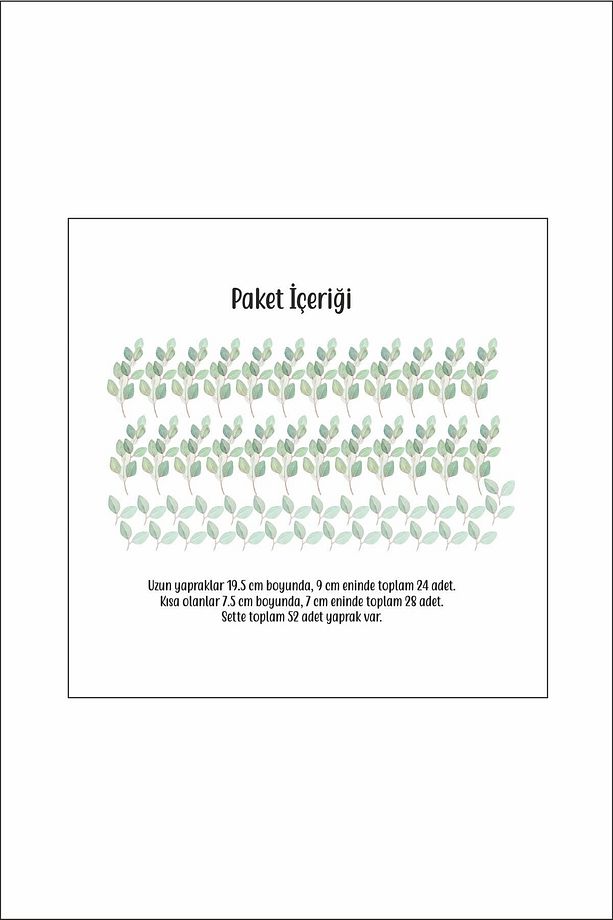 Soft Yapraklar Yaprak Duvar Sticker Seti - 3
