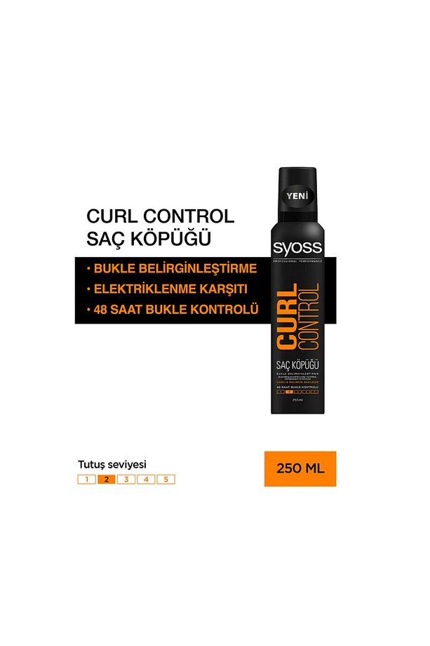 Curl Control 48 Hour Long Enhancing Refreshing Anti Frizz Hair Mousse 250 Ml - 2