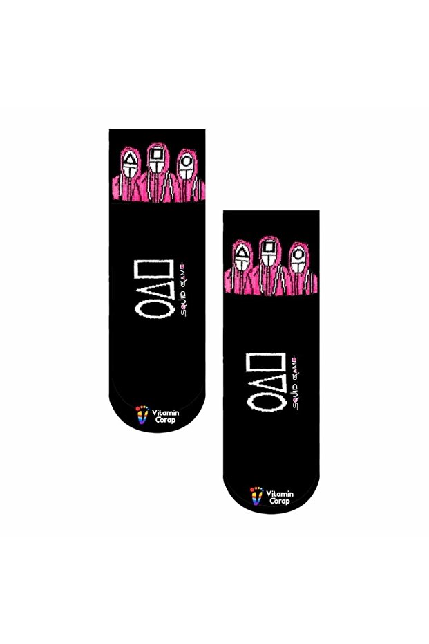 Squid Game Soldier Themed Black Athletic Socks