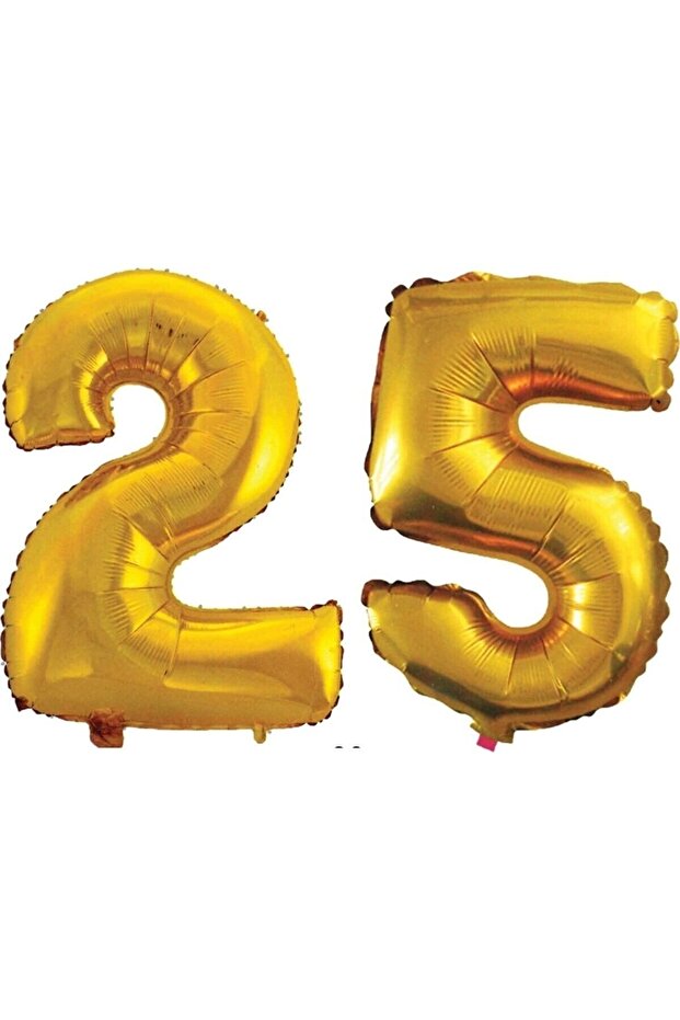 25 Years Number Foil Balloon Gold 40 Inch 100 Cm
