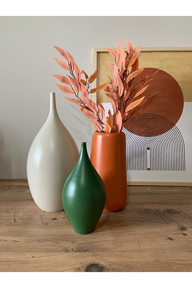 Seramik Vazo Üçlü Set - 1