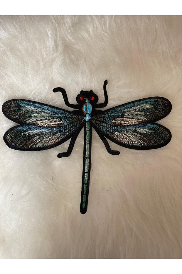 20x25 Cm Embroidered Dragonfly Colorful Applique Patch Embroidered with Iron On