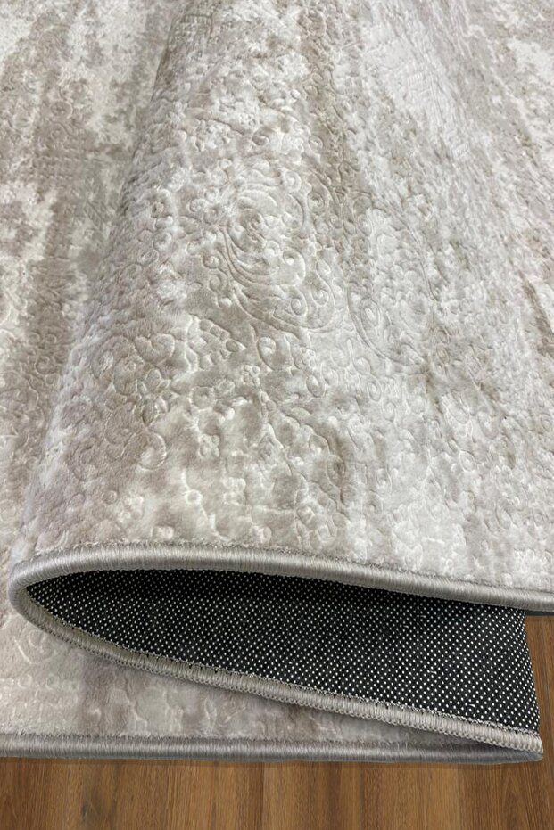 Nova Mink Cutting Runner Non-Slip Base Washable Soft Solid Color Patterned Carpet - 1