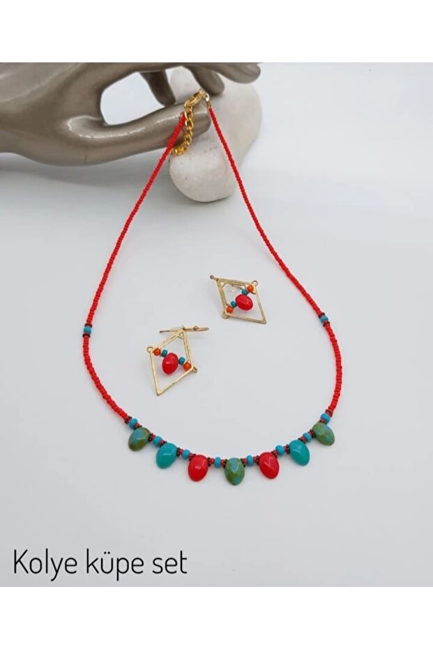 Otantik Kolye Küpe Set