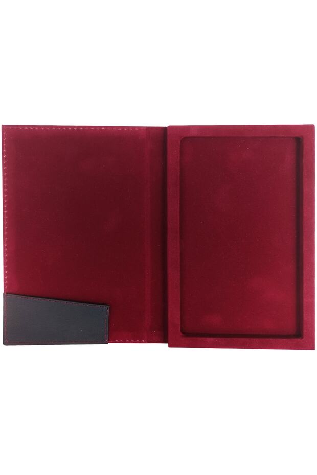 (1 ADET) 21x13 Deri Hesap Alma Sümeni Kutusu, Para Üstü Sandıklı, Adisyon, Süet - 2