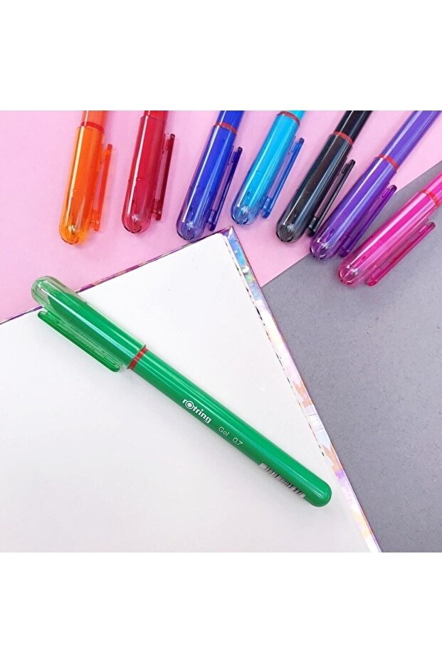 Jel Mürekkepli Renkli Tükenmez Kalem Seti 8'li - 4