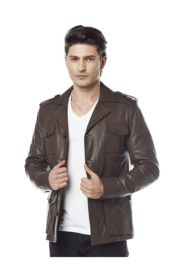 Jasper Kahve Deri Ceket - 2