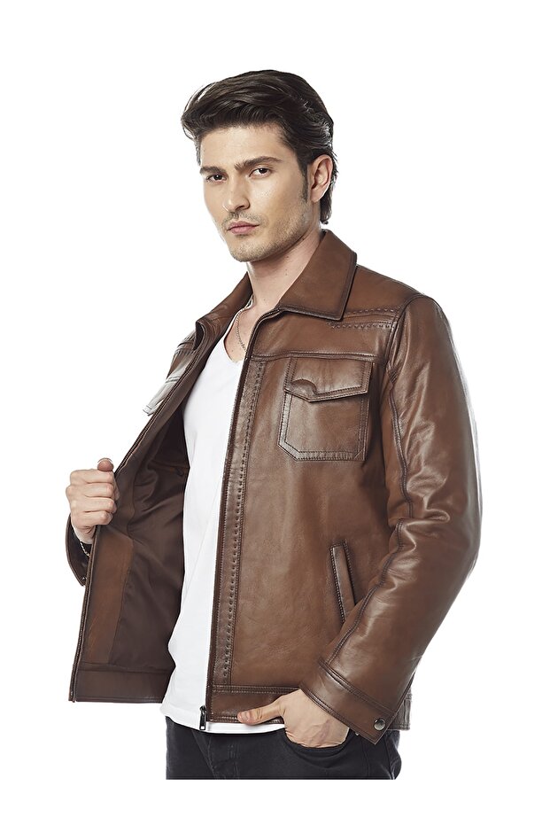 Monreo Taba Deri Ceket - 2