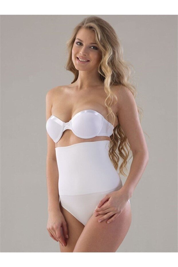 Women's White Seamless Double Layer Slip Corset, Decreasing 1 Size, 2009