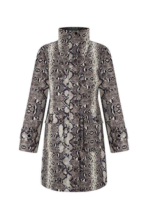 Yılan Desen Pardösü - 6