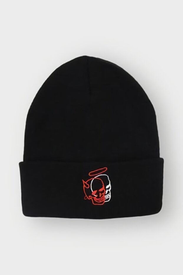 Black Skull Devil Beanie - 1