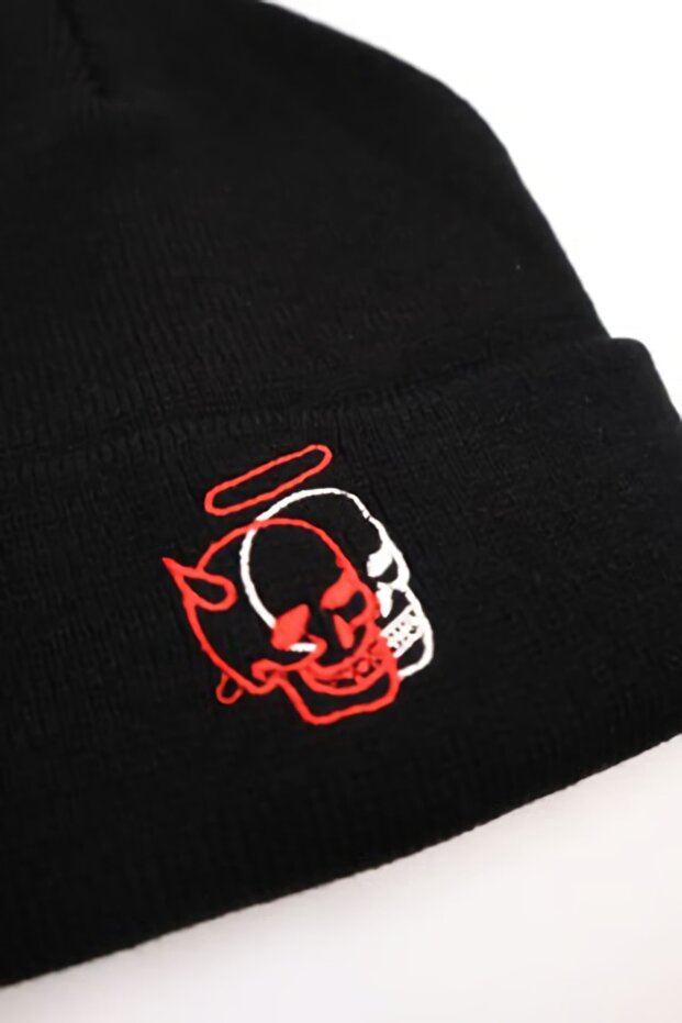 Black Skull Devil Beanie - 2
