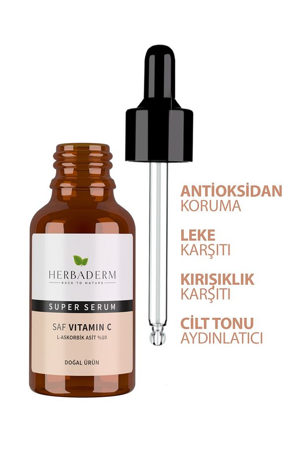 Süper Serum (SAF VİTAMİN C L-ASKORBİK ASİT %10) Aydınlatıcı 30 ml X2 - 2