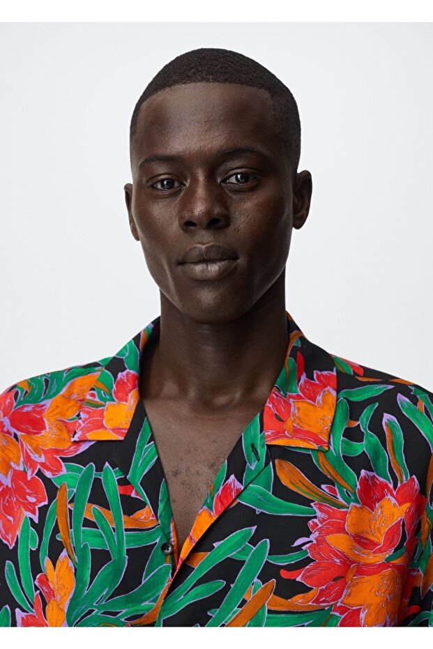 Dökümlü Desenli Gömlek - 5