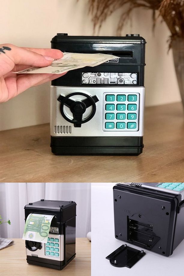 Geniş Hazneli Şifreli Atm Kasa Kumbara Sade Ve Kullanışlı Kağıt Parayı Otomatik Içine Çeken Kumbara - 5
