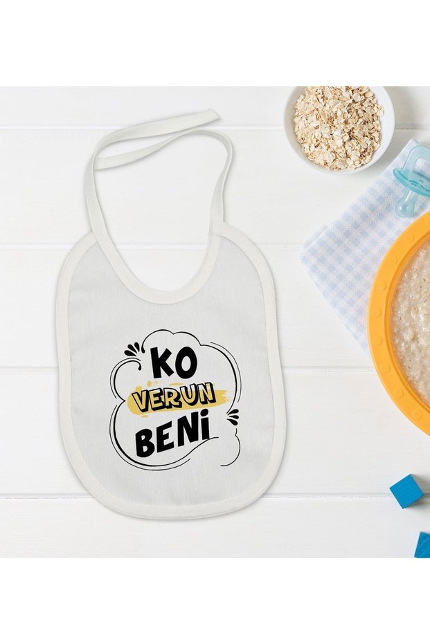 Kids Ko Verun Beni Designed White Baby Food Bib-1